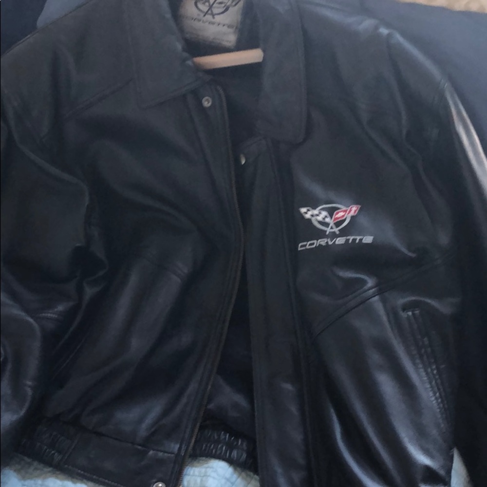 Black leather Corvette jacket